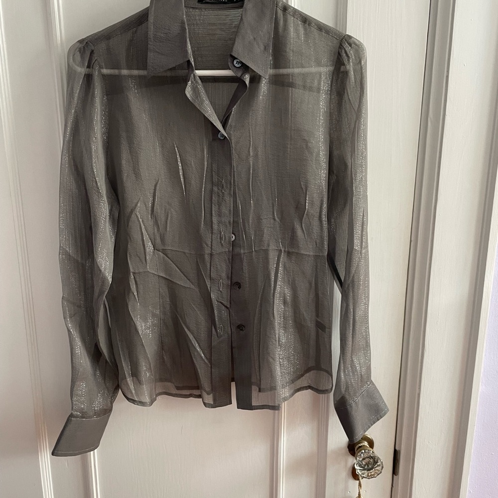 The Limited gray sparkly, see-through blouse. Size small, very good condition.